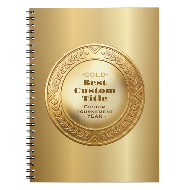 Medal Custom 3D Realistic Editable Foil Gold Notebook (Front)