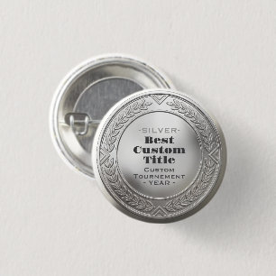 Medal Custom 3D Realistic Editable Foil Silver 3 Cm Round Badge