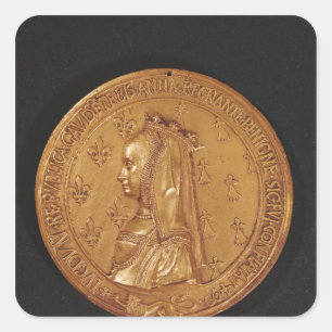 Medal depicting Anne of Brittany Square Sticker