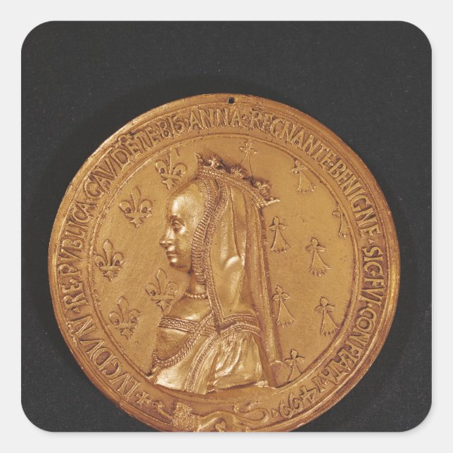 Medal depicting Anne of Brittany Square Sticker (Front)