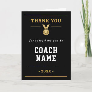 Medal Design for Everything You Do Coach Thank You Card