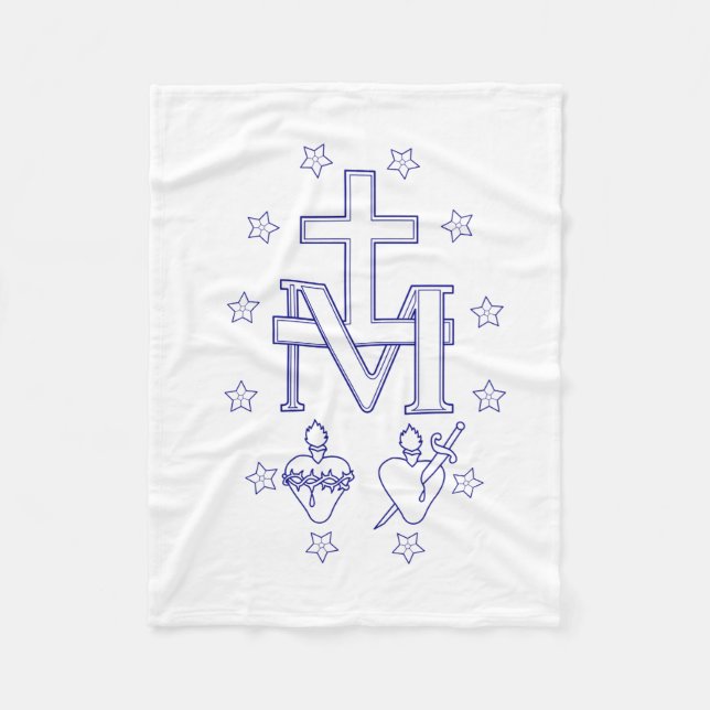 Medal of Our Lady of Graces Fleece Blanket (Front)