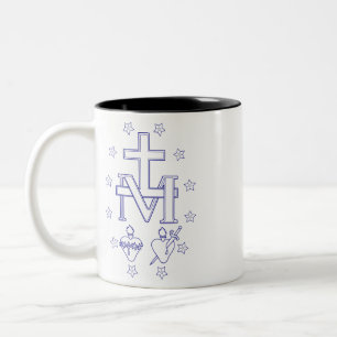 Medal of Our Lady of Graces Miraculous Fine Art Two-Tone Coffee Mug