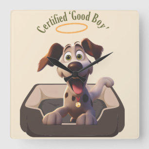 Medal winning 'Good Boy' Square Wall Clock