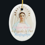 Medalla cerámica Medjugorje Ceramic Tree Decoration<br><div class="desc">Ten más cerca tuya,  en cerámica,  la imagen de la Reina de la Paz,  de Medjugorje ♥</div>
