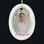 Medalla cerámica Medjugorje Ceramic Tree Decoration<br><div class="desc">Ten más cerca tuya,  en cerámica,  la imagen de la Reina de la Paz,  de Medjugorje ♥</div>