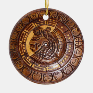 Medallion Coin Ornament, Native American Indian Ceramic Tree Decoration