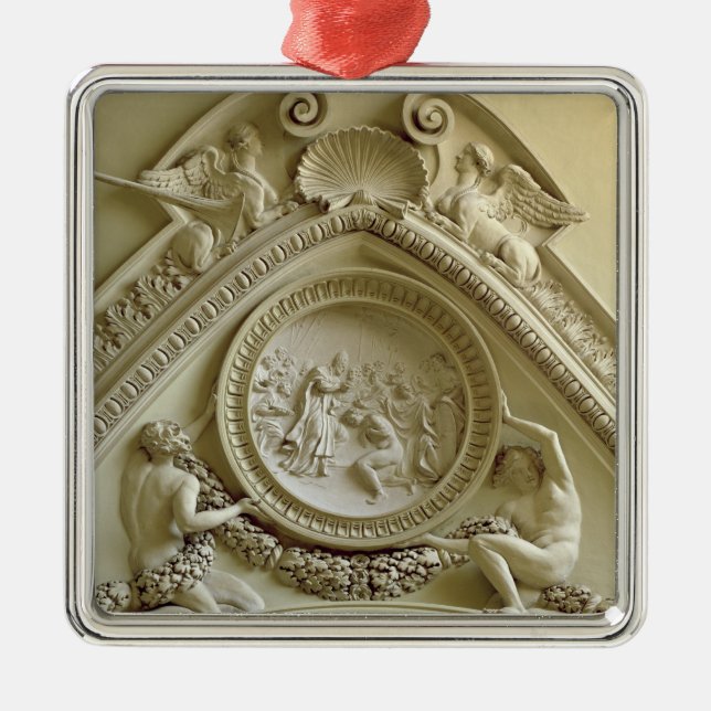 Medallion depicting the Baptism of Constantine Metal Tree Decoration (Front)