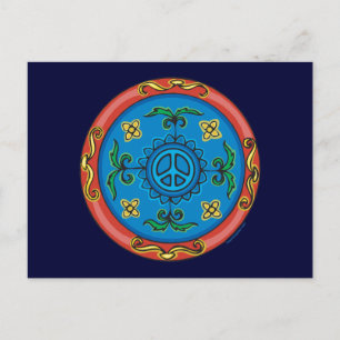 Medallion Design Peace Sign Postcard