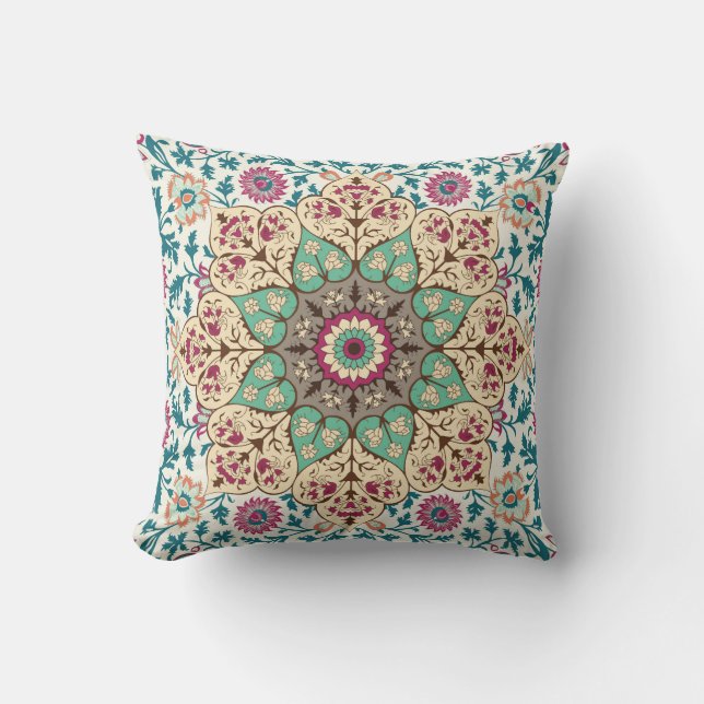 Medallion Melange: Multicolor Turkish Style Cushion (Front)