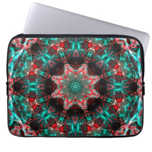 Medallion of digital images transpacing itself thr laptop sleeve