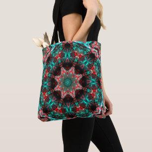 Medallion of digital images transpacing itself thr tote bag