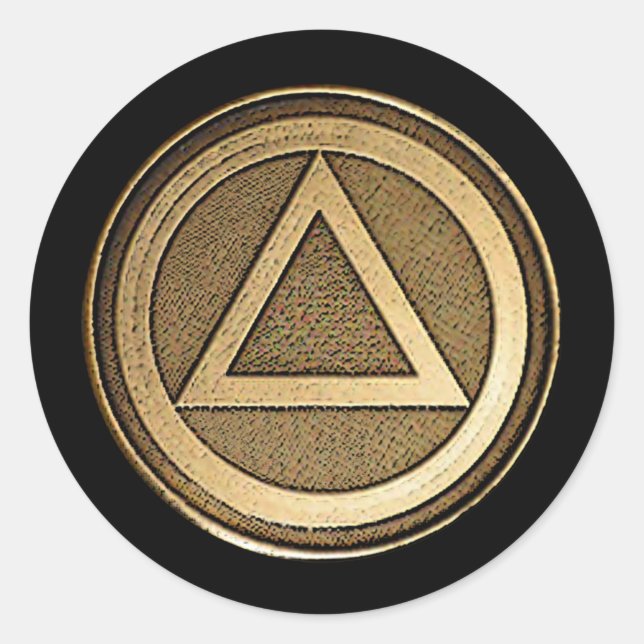 Medallion on Black Recovery Sobriety Sticker (Front)