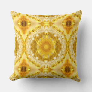 Medallion Pattern in Mustard Yellow Batik Pattern Cushion