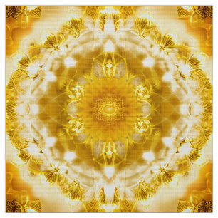 Medallion Pattern in Mustard Yellow Batik Pattern Fabric