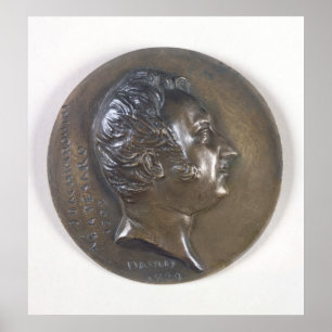 Medallion portrait of Gioacchino Rossini 1829 Poster