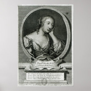 Medallion portrait of Madame de La Fayette Poster
