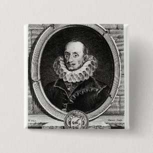 Medallion portrait of Pierre de Bourdeille 15 Cm Square Badge