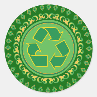 Medallion Recycle Sign Classic Round Sticker