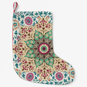 Medallion Vintage multi colour pattern in Turkish, Small Christmas Stocking