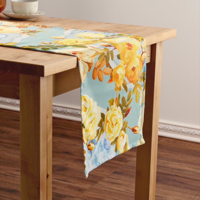 Medallions and Roses Medium Table Runner (In Situ)