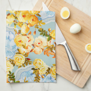 Medallions and Roses Tea Towel