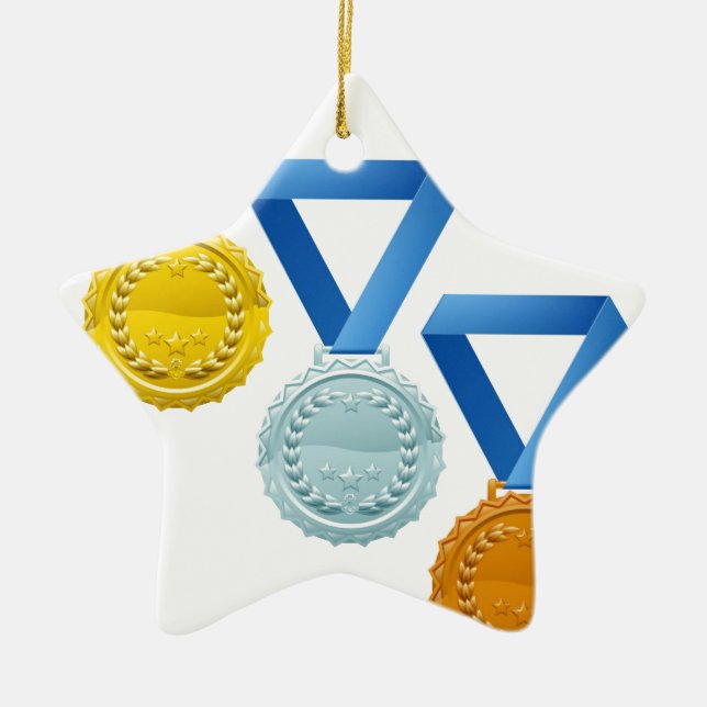 Medals Ceramic Tree Decoration (Front)