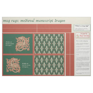 "Meddle Not" Dragon DIY Mug Rugs Fabric