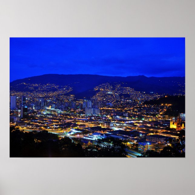 Medellin, Colombia at Night Poster (Front)