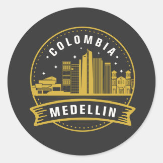 Medellin Colombia  Classic Round Sticker