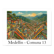 Medellin Colombia Comuna 13 Travel Art