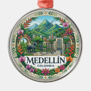 Medellín Colombia Metal Tree Decoration