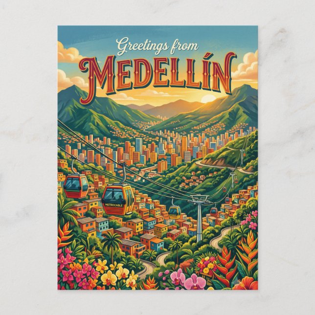 Medellín Colombia Postcard (Front)