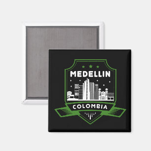 Medellin Colombia Skyline Acrylic Wall Art Magnet