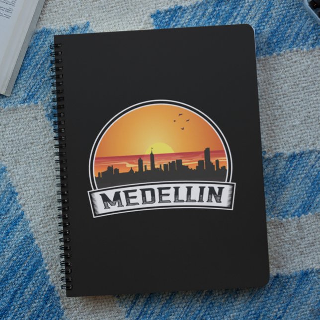 Medellin Colombia Sunset Skyline City Logo Notebook (Medellin Colombia Sunset Skyline City Logo Notebook)