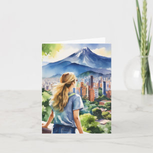 Medellin Colombia Watercolor Card