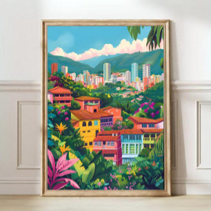 Medellín Print Colombia Illustration Medellin Trav