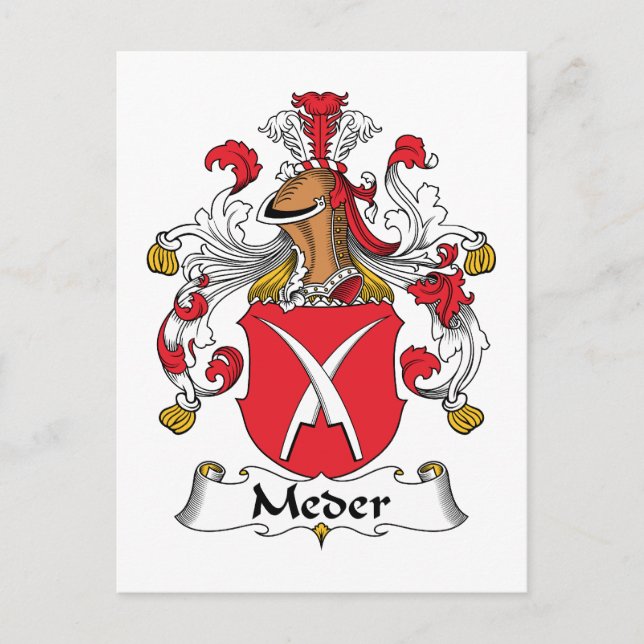 Meder Family Crest Postcard (Front)