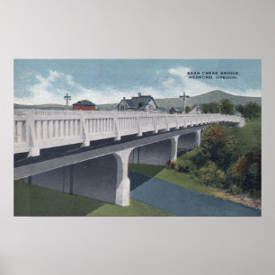Medford, Oregon - Bear Creek Bridge View Poster
