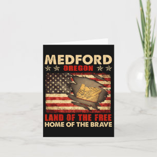 Medford Oregon Usa Flag 4th Of July  Card