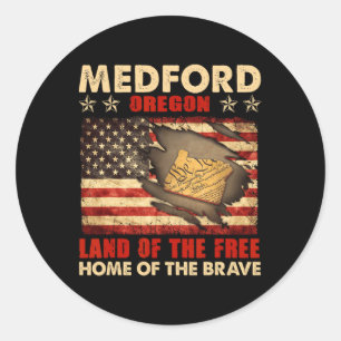 Medford Oregon Usa Flag 4th Of July Classic Round Sticker