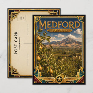 Medford Oregon Vintage Art Deco Golden Age Postcard