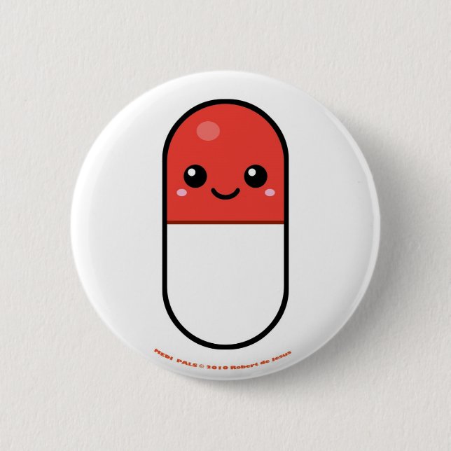 Medi Pals Pill 6 Cm Round Badge (Front)