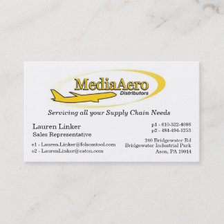Media Aero Distributors Business Card