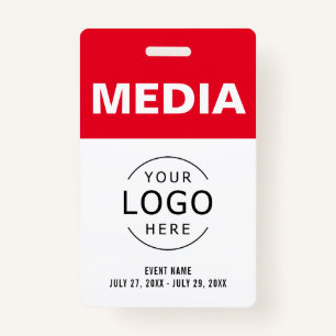 Media All Access Pass Your Own Logo Event ID ID Badge