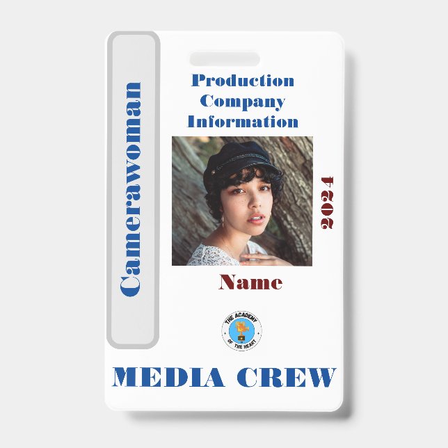 Media Crew Badge ID Badge (Front)