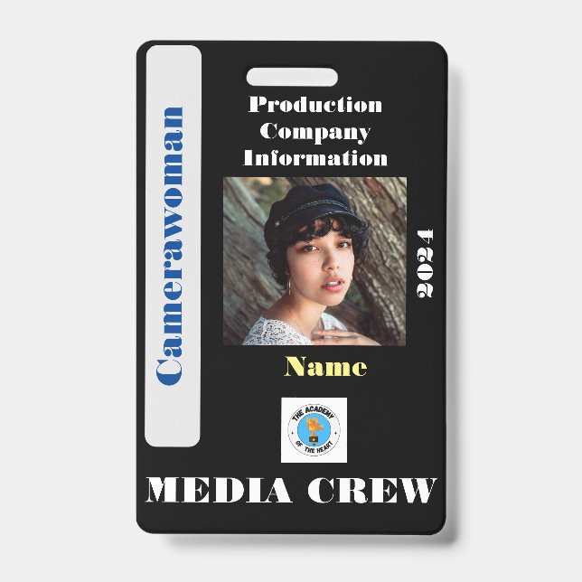 Media Crew Badge ID Badge (Front)