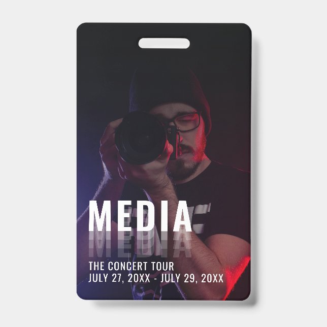 Media ID Badge with Photo Background (Front)
