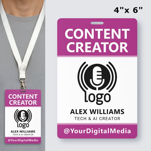Media ID Pass Logo Content Creator Pink Security Badge (Creator Uploaded)