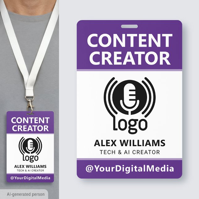 Media ID Pass Logo Content Creator Purple Security Badge (Creator Uploaded)